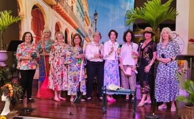 Garden Club Executives in photo backdrop